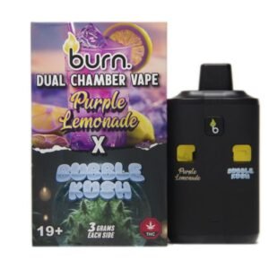 6 Gram Dual Chamber Burn Disposable Vape – Bubble Kush + Purple Lemonade
